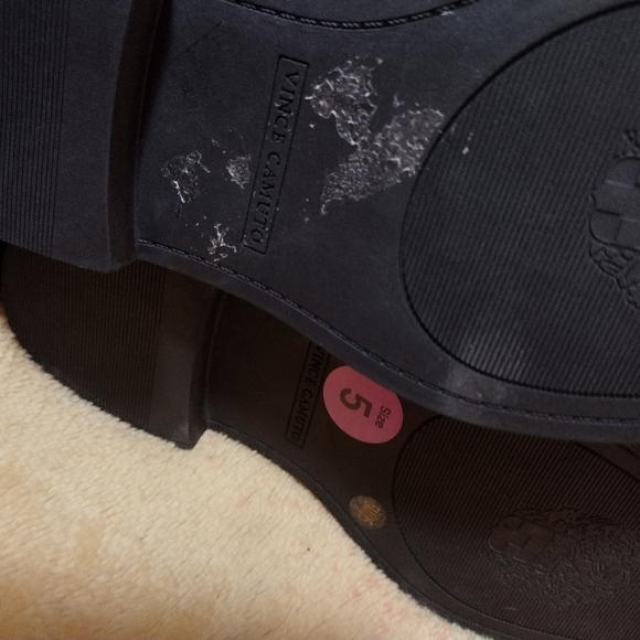 Vince Camuto Blinda  Black Suede Moto Chic Chain Rim Platform Lug Sole Boot - Picture 8 of 13